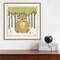 Woodland Hideaway Bear by Moira Hershey 16-in. W x 16-in. H. Canvas Wall Art Print Framed in Natural